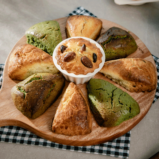 [스콘반죽 모음전] 스콘 반죽 3kg 플레인, 대파, 녹차